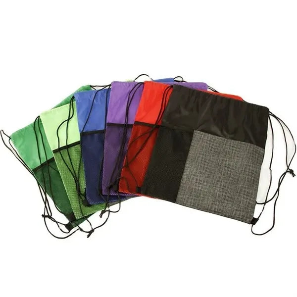 Etched Pocket Drawstring Backpack