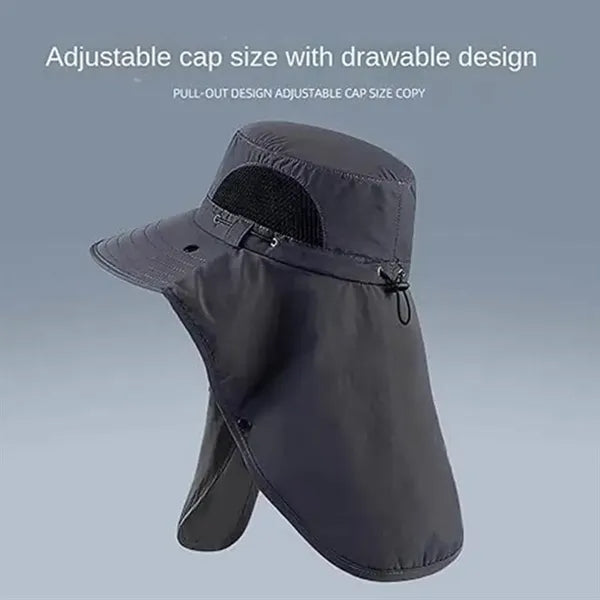 Sun Wide Brim Fishing Hat with Removable Neck Flap