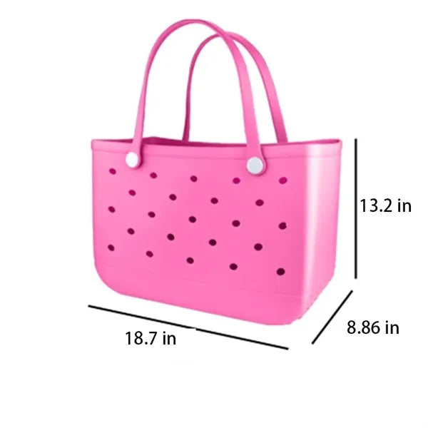 Rubber Beach Bag Jelly Tote Washable Pool Summer Travel
