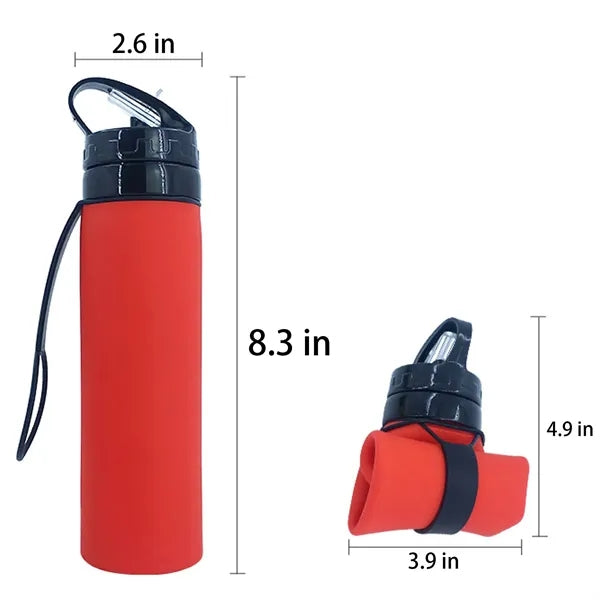 16 Oz Silicone Foldable Water Bottles