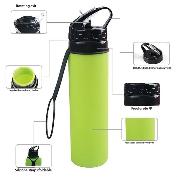 16 Oz Silicone Foldable Water Bottles