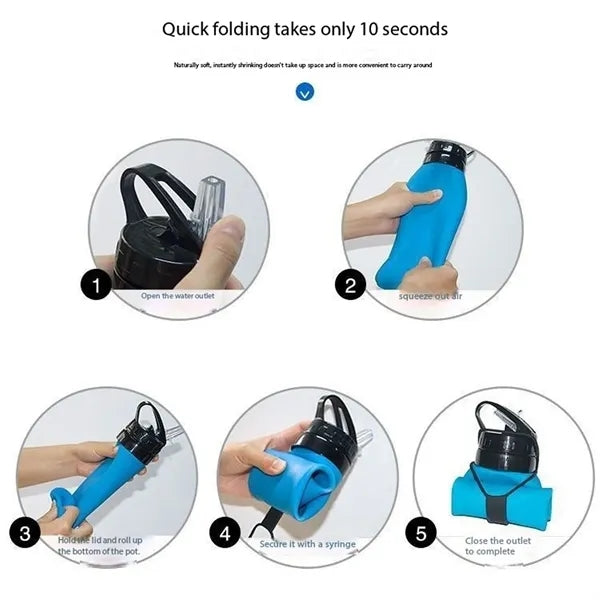 16 Oz Silicone Foldable Water Bottles