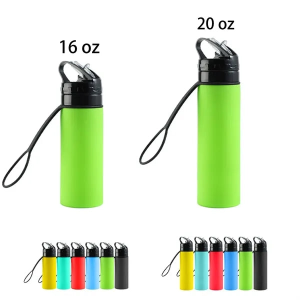 16 Oz Silicone Foldable Water Bottles