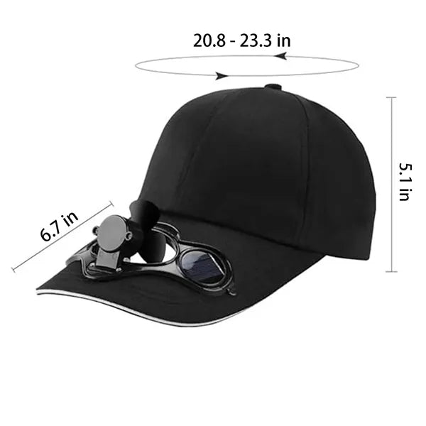 Solar Powered Air Fan Cooled Baseball Hat