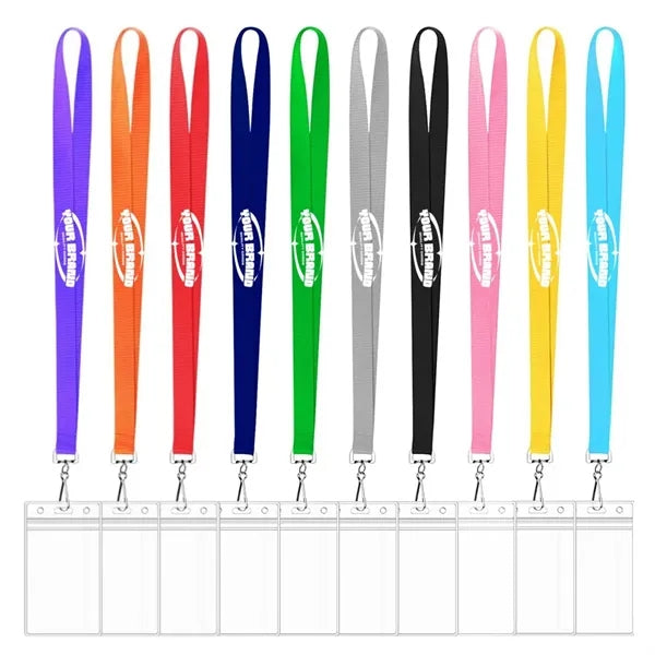 Colorful Lanyards With Card Holders and Sleeves Multicolor