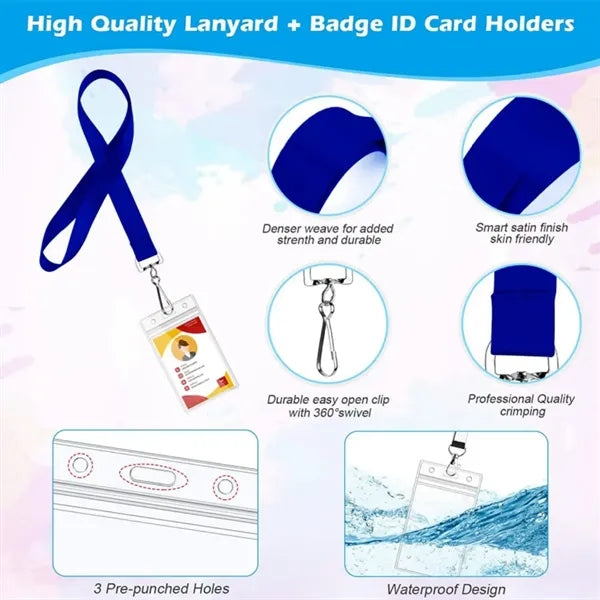 Colorful Lanyards With Card Holders and Sleeves Multicolor
