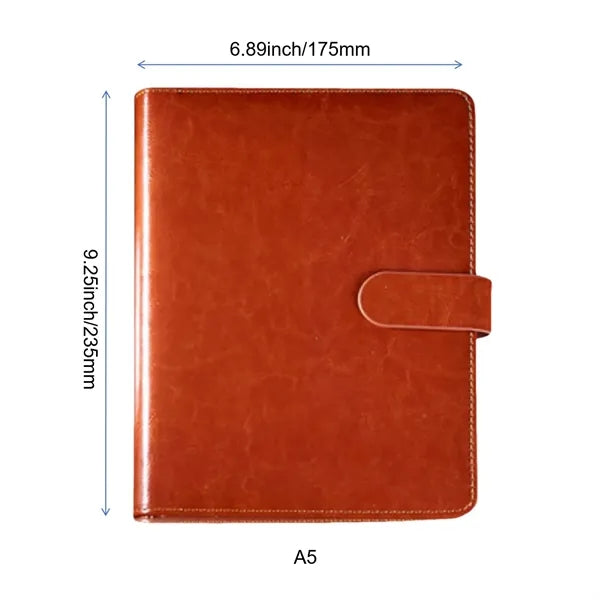 PU Leather Organizer Pockets Binder Refillable Notebook