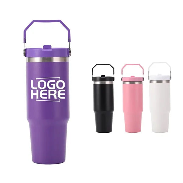 30Oz Large Capacity Vacuum Tumbler With Handle For Outdoor