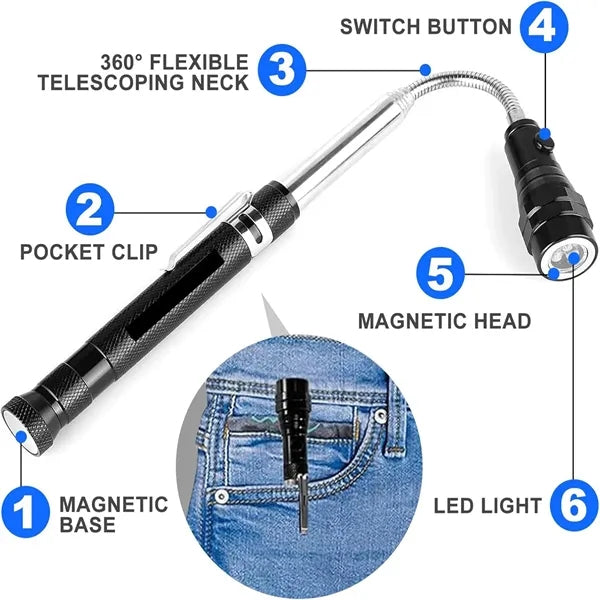 Magnetic Telescoping Pickup Flashlight Gadget