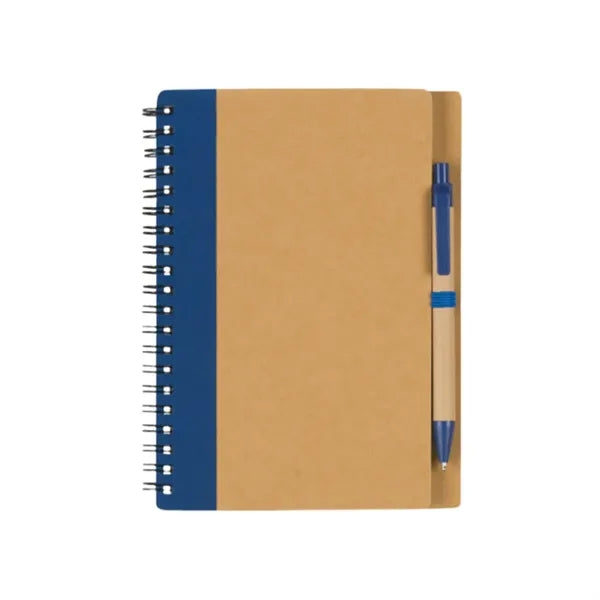 Kraft Paper Spiral Notebook w/ Pen - 60 Sheets