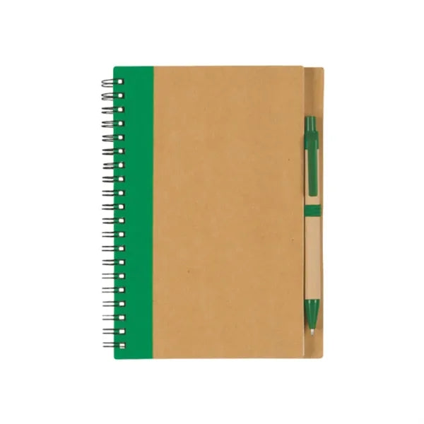 Kraft Paper Spiral Notebook w/ Pen - 60 Sheets