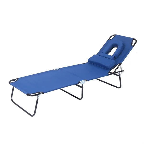 Portable Beach Folding Sun Tanning Lay Flat Chair