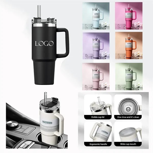 40Oz Triple Lid Stainless Steel Travel Mug