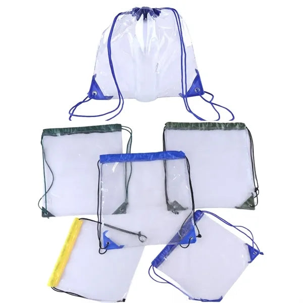 Clear Drawstring Backpack Stadium Approved Waterproof Bag