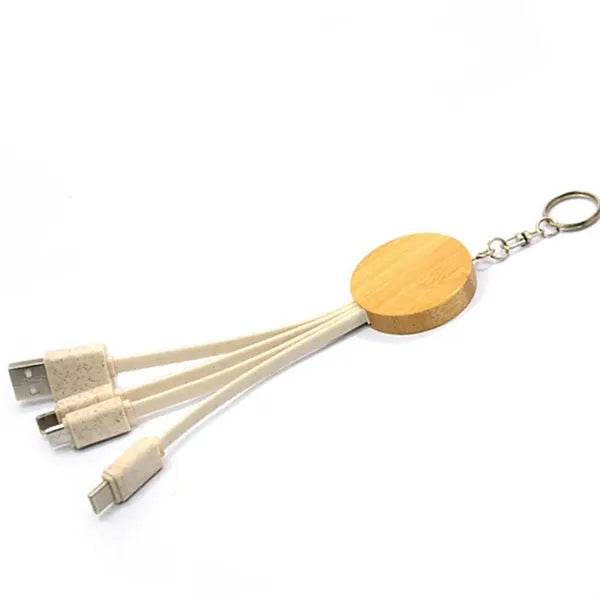 3 In 1 Round Charging Cable Keychain