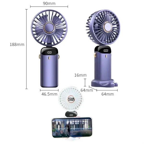 3500mah Usb Rechargeable Desk Handheld Fold Mini Fan