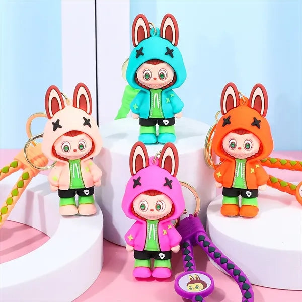 Labubu Cartoon Doll Backpack Pendant Car Keychain