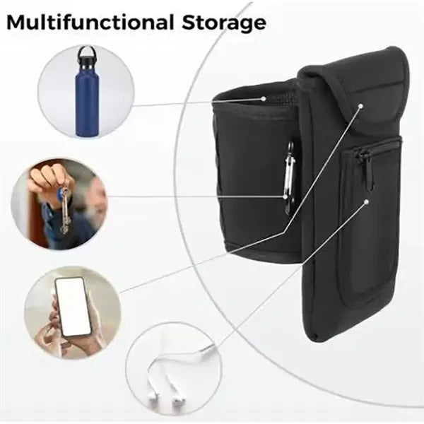 Magnetic Nonslip Neoprene Cup Holder with Purse Keychain