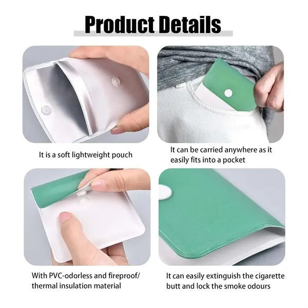 Fireproof PVC Portable Compact Pocket Ashtray Pouch