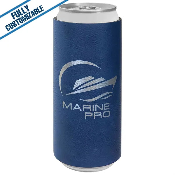 Engraved Leatherette Slim Beverage Holder- Fully Customizabe