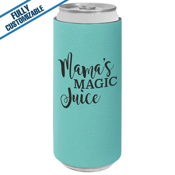 Engraved Leatherette Slim Beverage Holder- Fully Customizabe
