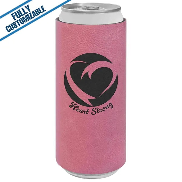 Engraved Leatherette Slim Beverage Holder- Fully Customizabe