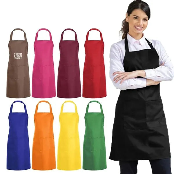 Kitchen Bib Apron with 2 Pockets