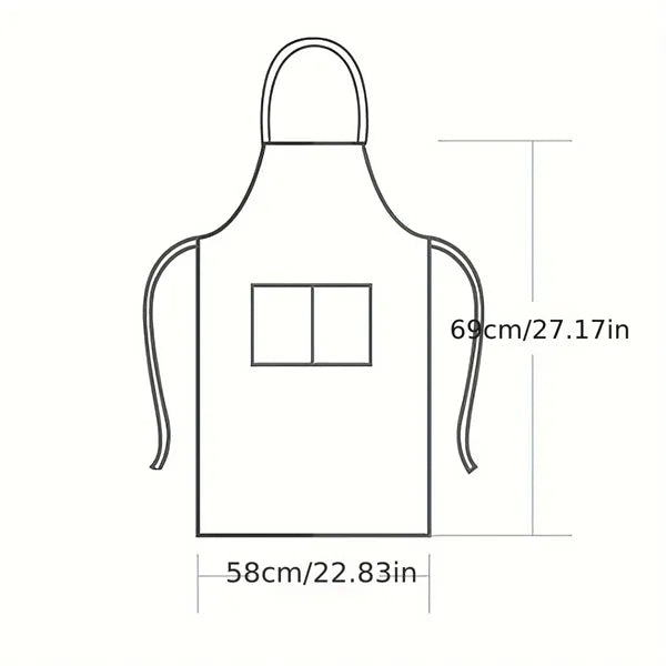 Kitchen Bib Apron with 2 Pockets