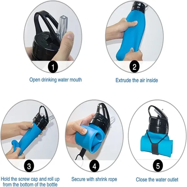 21oz Collapsible Silicone Water Bottles