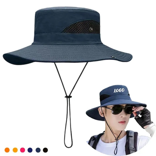 Outdoor UV Protection Mesh Wide Brim Bucket Hat