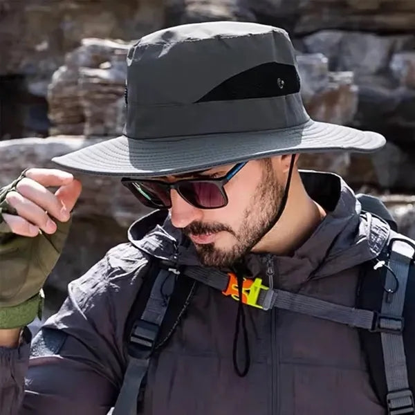 Outdoor UV Protection Mesh Wide Brim Bucket Hat