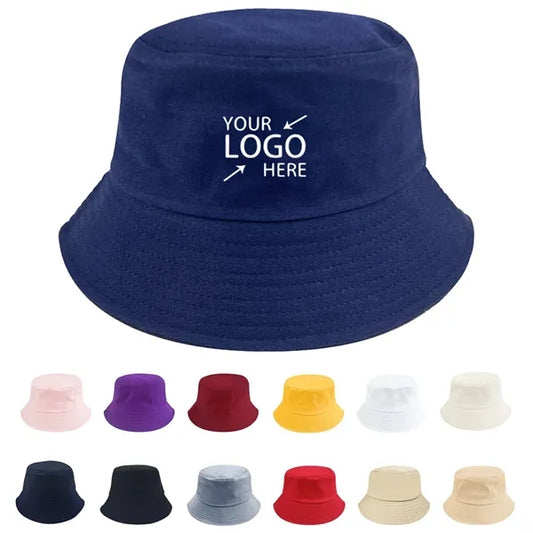 Summer Plain Colour Cotton Bucket Hat