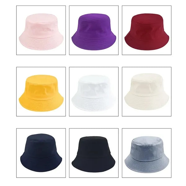 Summer Plain Colour Cotton Bucket Hat