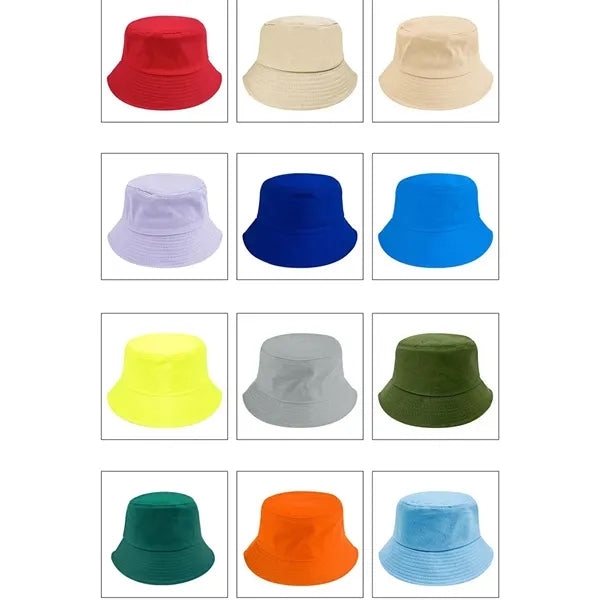 Summer Plain Colour Cotton Bucket Hat
