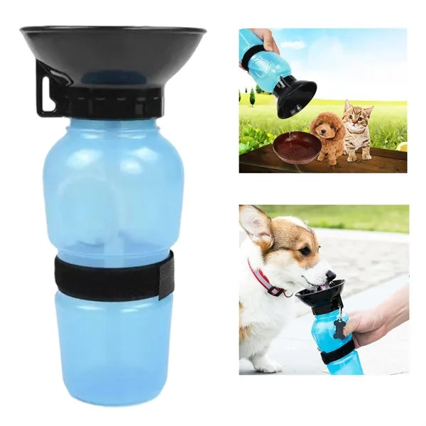 Portable Pet Water Bottle with Drinking Tray