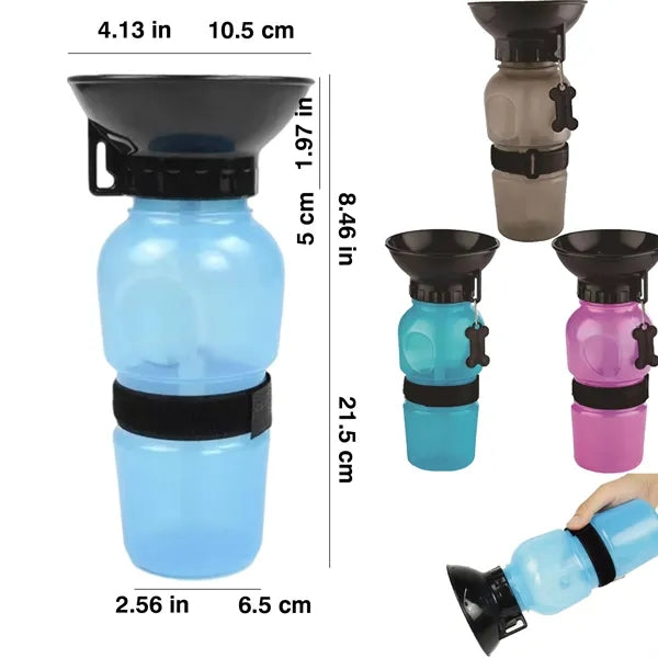 Portable Pet Water Bottle with Drinking Tray