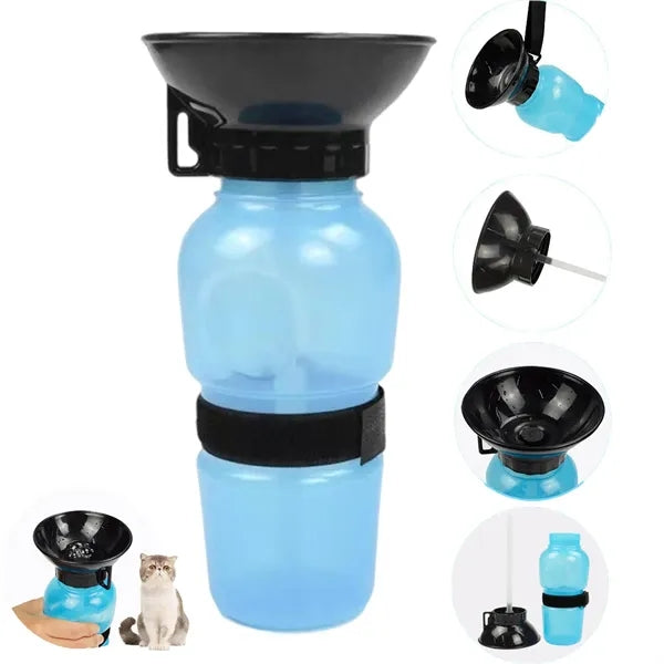 Portable Pet Water Bottle with Drinking Tray