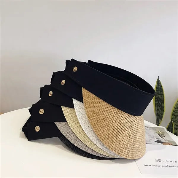 Straw Sun Visor Hat For Women