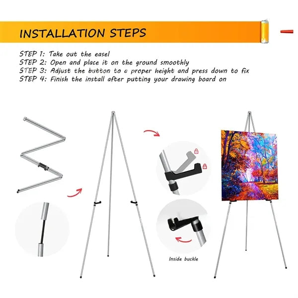 Aluminum Folding Easel for Kids' Sketching Portable
