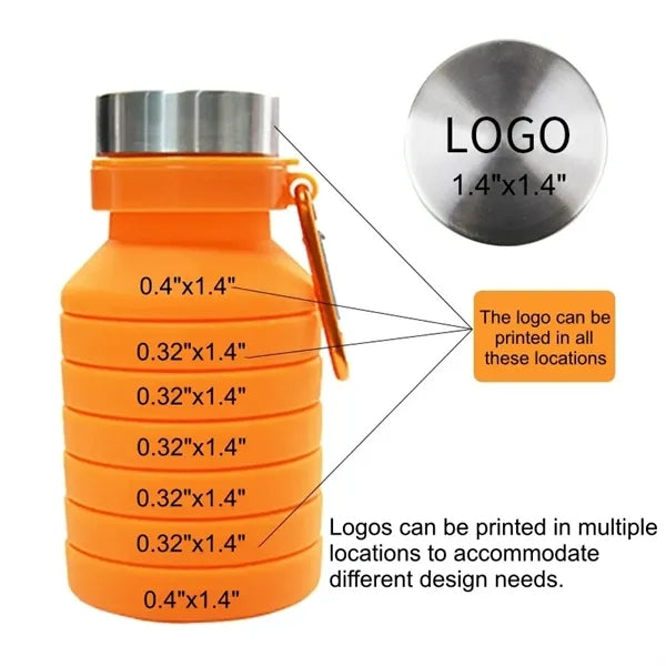 18 Oz Collapsible Silicone Water Bottle