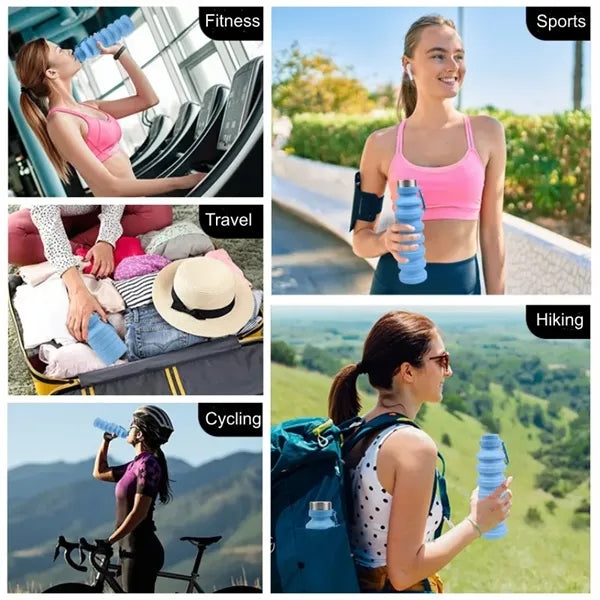 18 Oz Collapsible Silicone Water Bottle