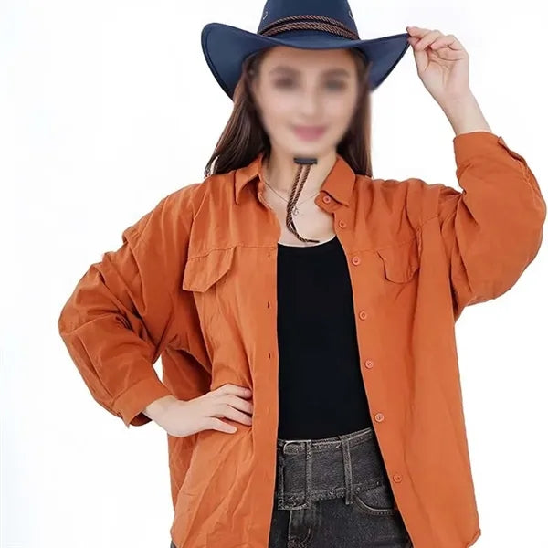 Vacation beach unisex wide brim cowboy hat with chin strap