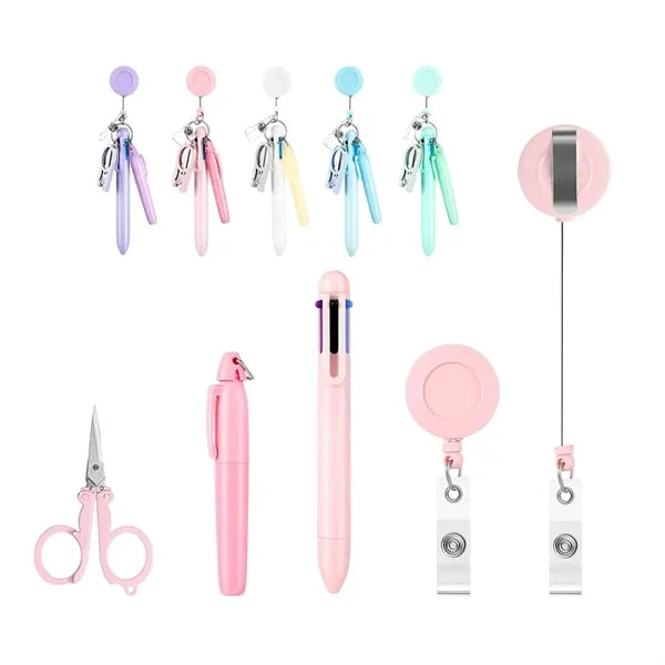 4 in 1 Nurse Pen Retractable Badge Clip Set