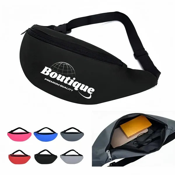 Unisex Travel Waist Pack With Zippered Pocket Organizer