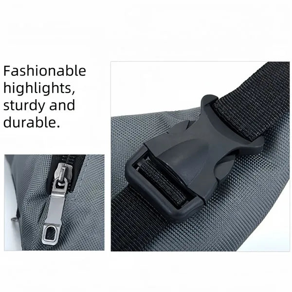Unisex Travel Waist Pack With Zippered Pocket Organizer