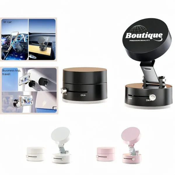 Vacuum Magnetic Car Phone Mount With Foldable Stand