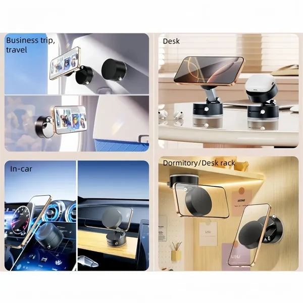 Vacuum Magnetic Car Phone Mount With Foldable Stand