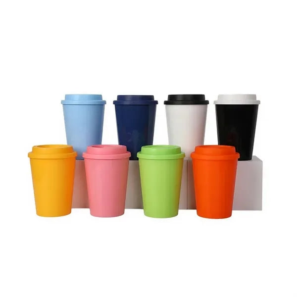 Portable BPA-Free Double-Layer Coffee Cup w/ Lid