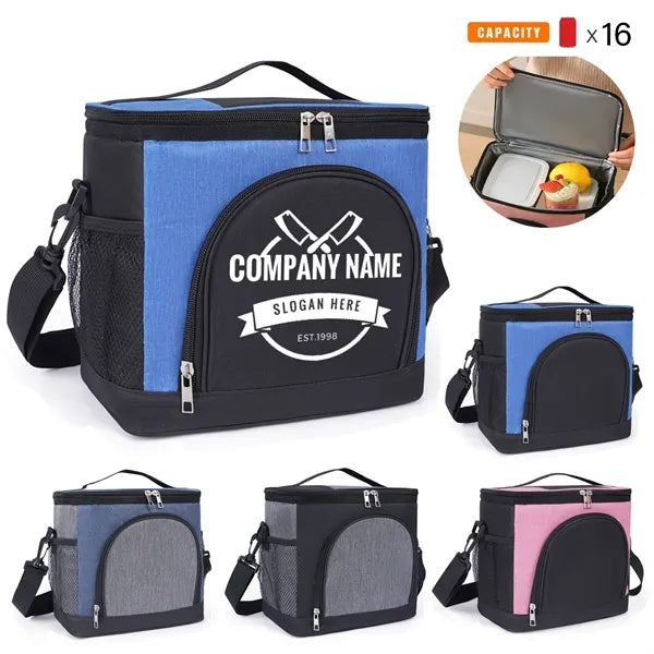 16-Can Two-Tone Soft Cooler w/ PEVA Lining & Shoulder Strap
