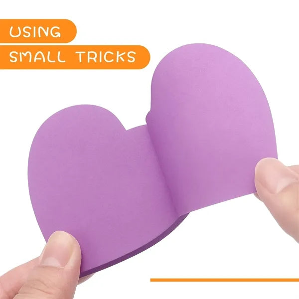 656 Sheets 3"x3" Heart Shaped Sticky Notes
